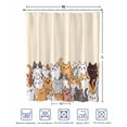 thumbnail image 4 of Split Shower Curtain for Transfer Bench, Cartoon Cat Fabric Shower Curtains for Bathroom, Modern Simple Funny Cute Animals Art Tub Sliding Transfer Bench Waterproof Bath Curtains 72"x84", 4 of 9