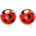 thumbnail image 1 of Pendientes sencillos con forma de mariquita y piedra Yuxing 1.5 cm, 1 of 5