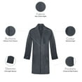 thumbnail image 3 of Panda Uniform Multi-Pocket Lab Coat for Men & Women, 3XL, Charcoal, 3 of 7