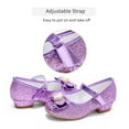 thumbnail image 4 of Stelle Girls Mary Jane Glitter Shoes Low Heel Princess Dress Shoes,Toddler Little Girls Crown Flower Girl Wedding Party Dress Pump Shoes,Purple, 4 of 6