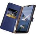 thumbnail image 4 of for Samsung Galaxy A14 4G 5G Phone case[RFID Blocking Leather],[3 Credit Card Slot] Flip Folio Book Shockproof Protector,Holder Stand Cases,Women Men for Samsung A14 Wallet Cover,Blue, 4 of 11