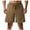 Brown, variant on Chiccall Mens Shorts with Zipper Pocket Solid Color Summer Beach Lounge Sweatshorts Drawstring Elastic Waist Shorts