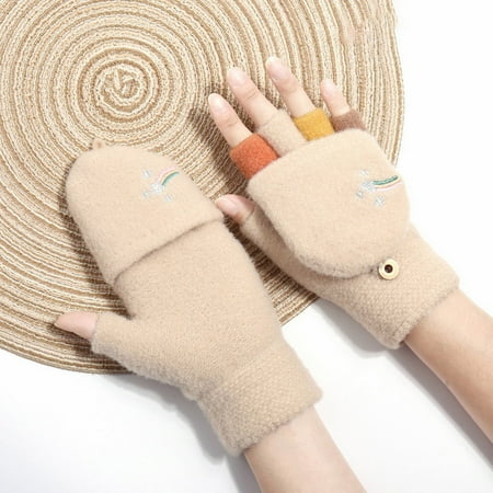 

Barhoo Disposable Gloves Clearance! Gloves Fingerless Warm Imitation Mink Gloves Warm Soft Cute Gloves Winter Warm Knitted Mittens for Ladies