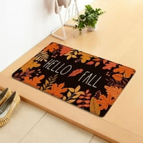 Thanksgiving Mats Hello Fall Area Rug 16 × 24 Inches Autumn Marple Leaves Doormats Anti-Slip Decorative Holiday Floor Mat for Kitchen, Bathroom, Bedroom, Living Room, Indoor Outdoor