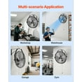 thumbnail image 6 of 20" High CFM Industrial Wall Fan, 3-Speed Adjustable, Heavy Duty Cooling for Garage & Workshop, 6 of 11