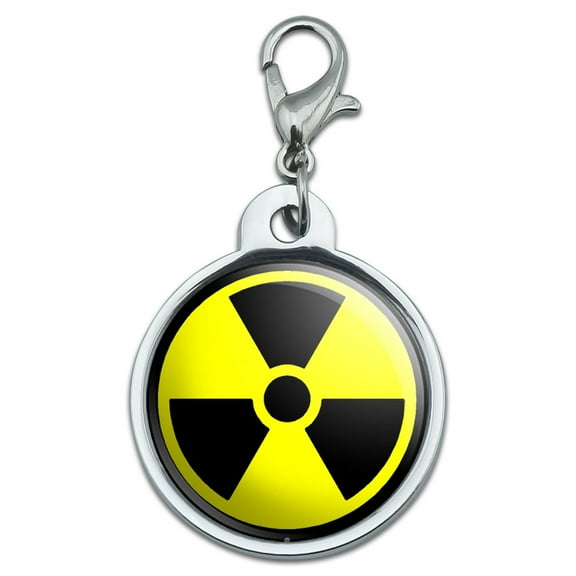 Radioactive Nuclear Warning Symbol Small Metal ID Pet Dog Tag