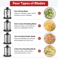 thumbnail image 3 of Stainless Steel Slicer Shredder Attachment for KitchenAid Stand Mixer, Cheese Grater Attachment for KitchenAid, Salad Maker, Grinding Powder, Dishwasher Safe with 4 Blades by InnoMoon, 3 of 7