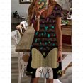 thumbnail image 3 of Vestido de Disney Minnie Mickey Mouse para mujer, moda para mujer, vestidos casuales con estampado floral, elegante, cuello en V, suelto, corte A, vestido de playa bohemio, 3 of 5