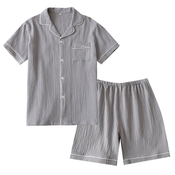 1 set hombre pijama de verano ropa de dormir masculina manga corta salón para el hogar set (tamaño m)