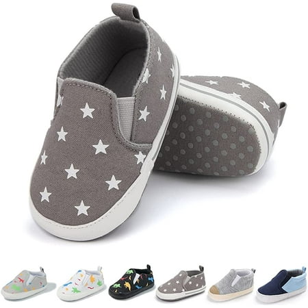 

QWZNDZGR Infant Baby Girls Boys Canvas Shoes Soft Sole Toddler Slip On Newborn Crib Moccasins Casual Sneaker Austin Boy s Flat Lazy Loafers First Walkers Skate Shoe