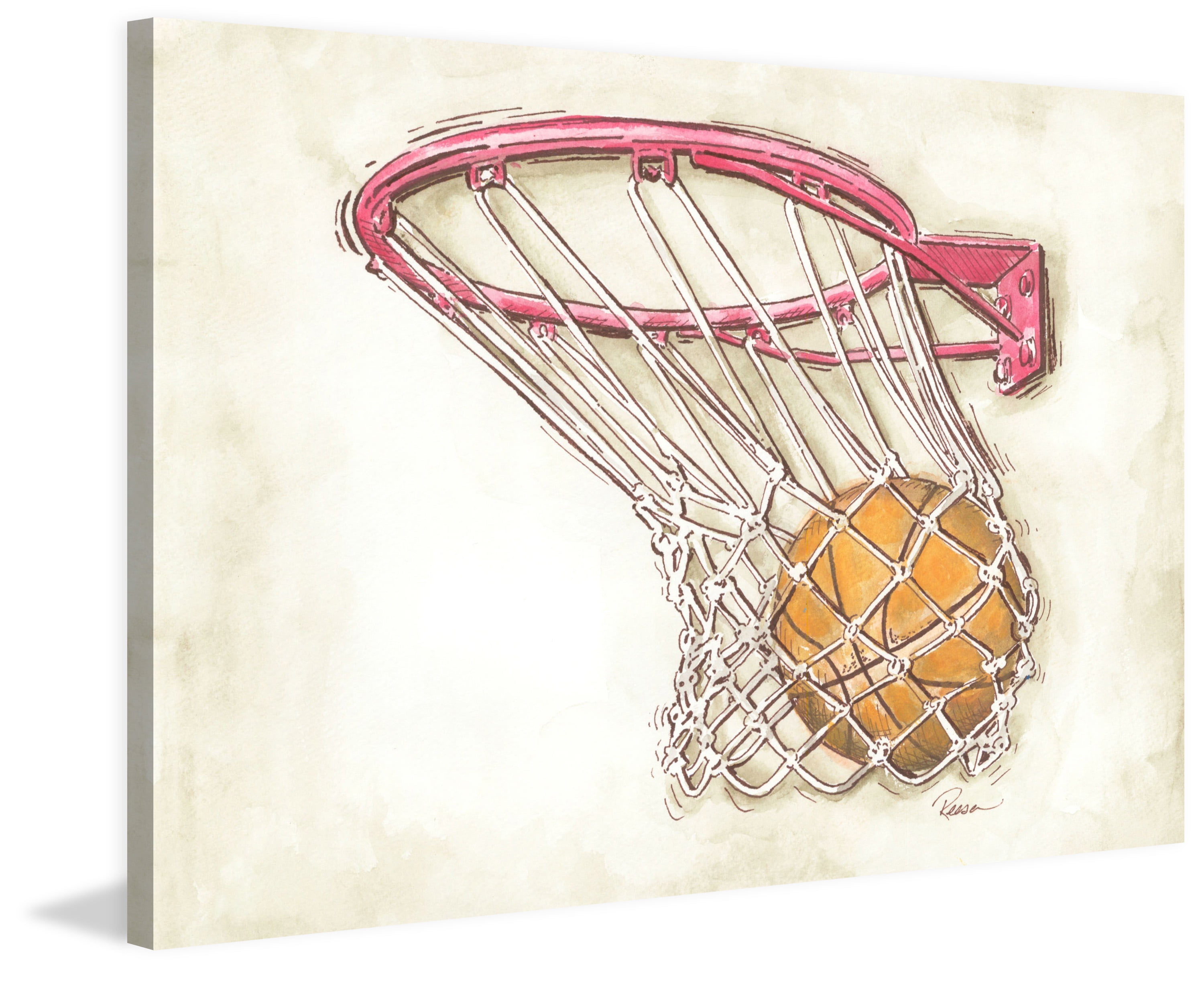 "Basketball Swish" Painting Print on Wrapped Canvas