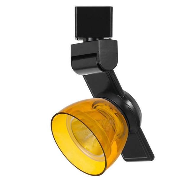 Benjara BM223652 12W Integrated LED Track Fixture with Polycarbonate Head, Black & Yellow
