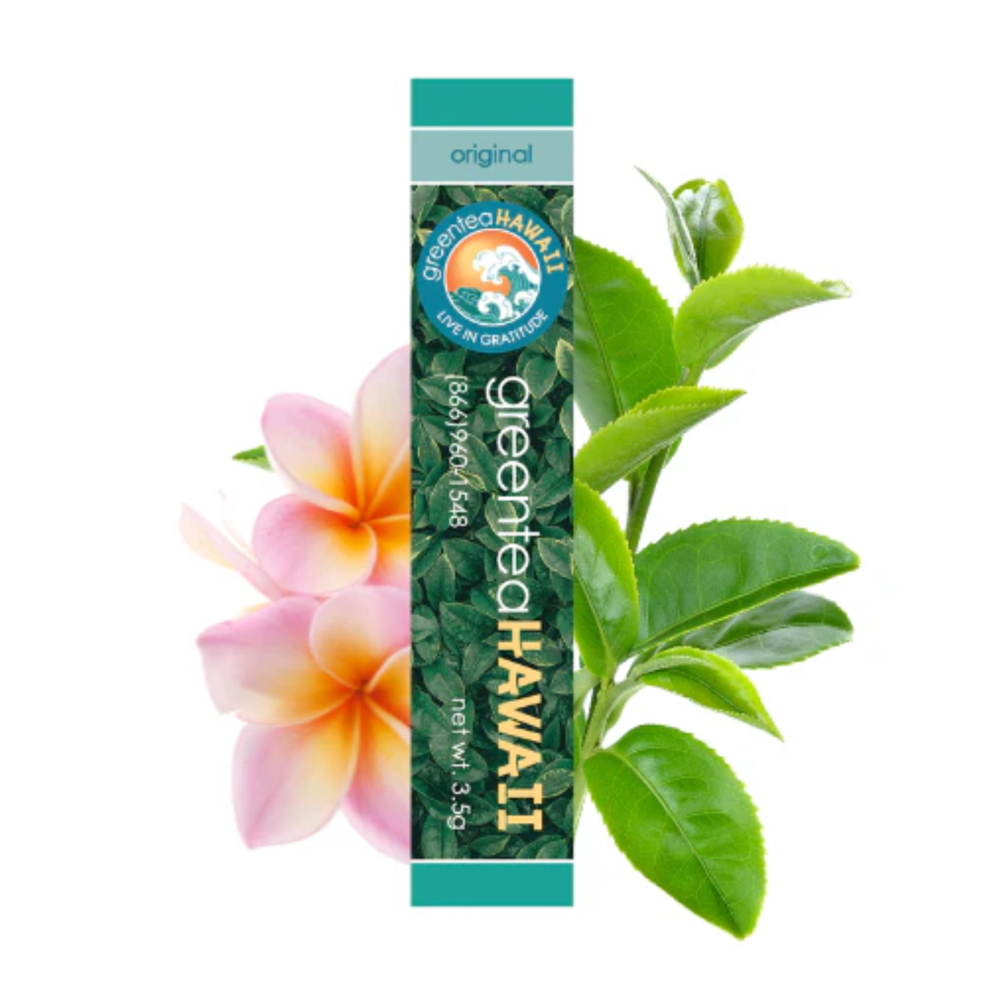 Green Tea Hawaii (Original) Natural Tea Powder with Noni, 60 Packets