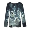 thumbnail image 6 of thefmos Women's Round Neck Halloween Print Top Long Sleeve Solid Color Casual Pullover Fashion Fall Winter Outfit, Multicolor 4XL, 6 of 6