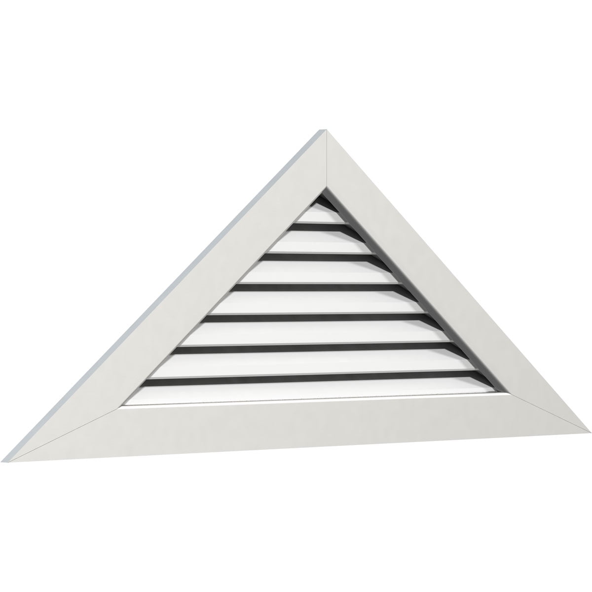 36"W x 13 1/2"H Triangle Gable Vent (51"W x 19 1/8"H Frame Size) 9/12 Pitch: Functional, PVC Gable Vent w/ 1" x 4" Flat Trim Frame