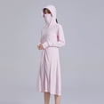 thumbnail image 6 of Women's Sun-Proof Cover Up Hooded Full Zip Long Dress Knee Length Beach Coverups Cardigan Jackets L, 6 of 6