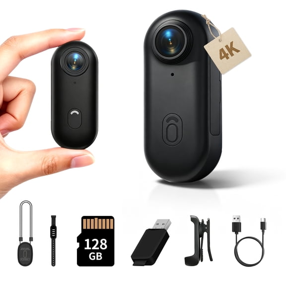 MUOXUEQN Cámara en Primera Persona, 1080p con Almacenamiento Grande de 128GB. Cámara Corporal Adecuada para Varios Escenarios: fitness, Ciclismo, Buceo, Grabación de Mascotas, vlogging, Correr.