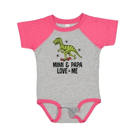 

Inktastic Mimi and Papa Love Me Grandchild Dinosaur Gift Baby Boy Bodysuit