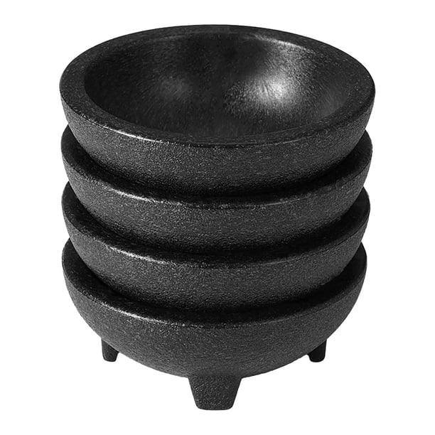 Ensaladera Apto para Lavavajillas Microondas Sirviendo Ensalada Cuenco Molcajete de Piedra Artificial para 4 piezas