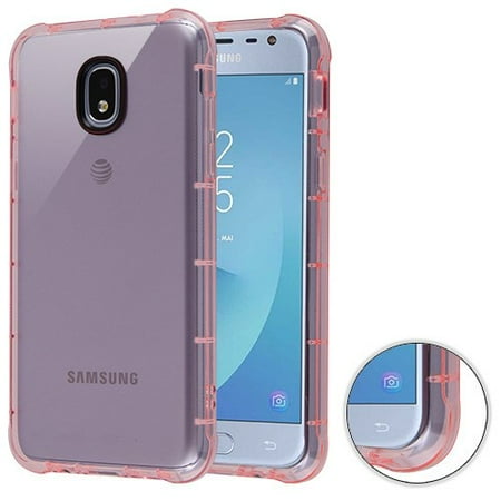 - Phone Case for Samsung Galaxy J3 2018, J337, J3 V 3rd Gen, J3 Star, J3 Achieve, Express Prime 3 - Phone Case Clear Shockproof Hybrid Armor Rubber Silicone Gel Cover - Rose Gold