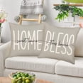 thumbnail image 3 of Farmhouse Pillow Covers 18x18 Inch Set of 4 Green Eucalyptus Leaves Decorations Bless This Home Sweet Home Spring Pillow Cover Farmers Market Truck Home Decor Cushion Case for Sofa Couch, 3 of 6
