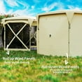 thumbnail image 5 of Outsunny 11 x 11ft Pop Up Gazebo Screen Tent with Removable Roof Cover, 4 Roll-up Wind Panels for Camping, Patio, Backyard, Lawn, Beige, 5 of 9