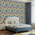thumbnail image 2 of Peel and Stick Wallpaper Contact Paper Autism puzzles outline colorful yellow blue red pieces World Self Adhesive and Removable 17.7in x 118in, 2 of 8