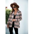 thumbnail image 3 of Women's Open Front Plaid Blazer Coat Jacket Long Sleeve Mock Front Pockets Formal Work Attire, 3 of 5