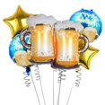 thumbnail image 1 of Jarra de cerveza GLASNES con globos de aluminio para fiestas temáticas, 10 unidades, color amarillo, 1 of 1