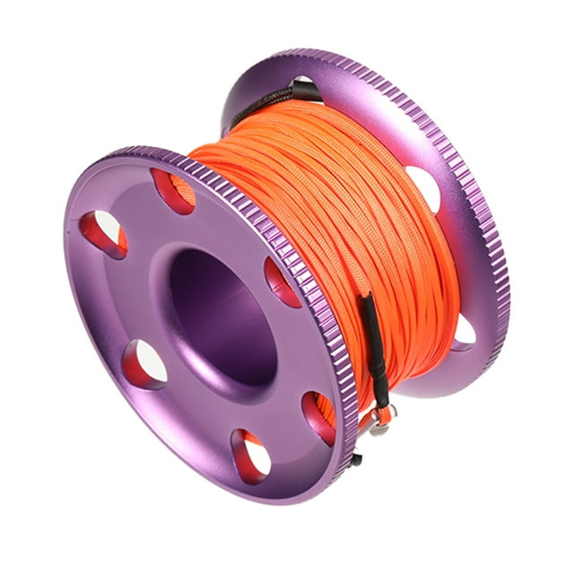 Sonducket Carrete de buceo, carrete de dedo, fibra de poliéster de aluminio, naranja, línea ligera de buceo, naufragio submarino, esnórquel Deportes acuáticos Púrpura