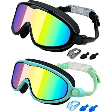LUXERAD Rantizon Swim Goggles 2 Pack – Wide Anti-Fog UV View for Men, Women & Kids