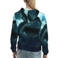 thumbnail image 7 of Fotbe Undersea Shark Pattern Womens Long Sleeve Hoodie, Pullover Hooded Sweatshirt, Kangaroo Pocket Hoodie with Eye-catching Drawstrings-Medium, 7 of 7