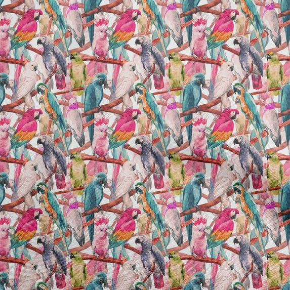 oneOone Cotton Cambric Pink Fabric Birds Dress Material Fabric Print Fabric By The Yard 42 Inch Wide