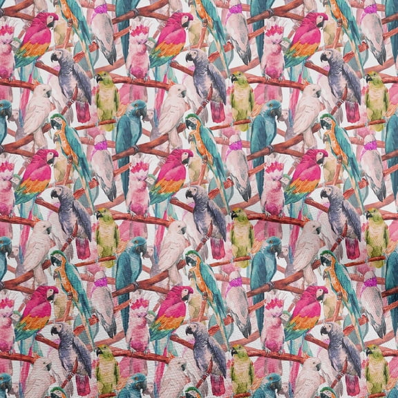 oneOone Rayon Pink Fabric Birds Diy Clothing Quilting Fabric Print Fabric By Yard 56 Inch Wide