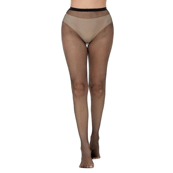 Leggings for Women Black 2 Pack Tights Pantyhose Socks With Rhinestones Thin Acrylic Fiber Cutout Fishnet Pantyhose Tights One Size