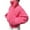 Hot Pink, variant on ZRGHAOYLQ Women's Winter Petite Puffer Jacket Coat Slim Fit Padded Parkas Jackets Thermal Zip Up Down Jackets Solid Quilted Cropped Winter Coats with Faux Fur Collar Button Down Long Sleeve Outerwear