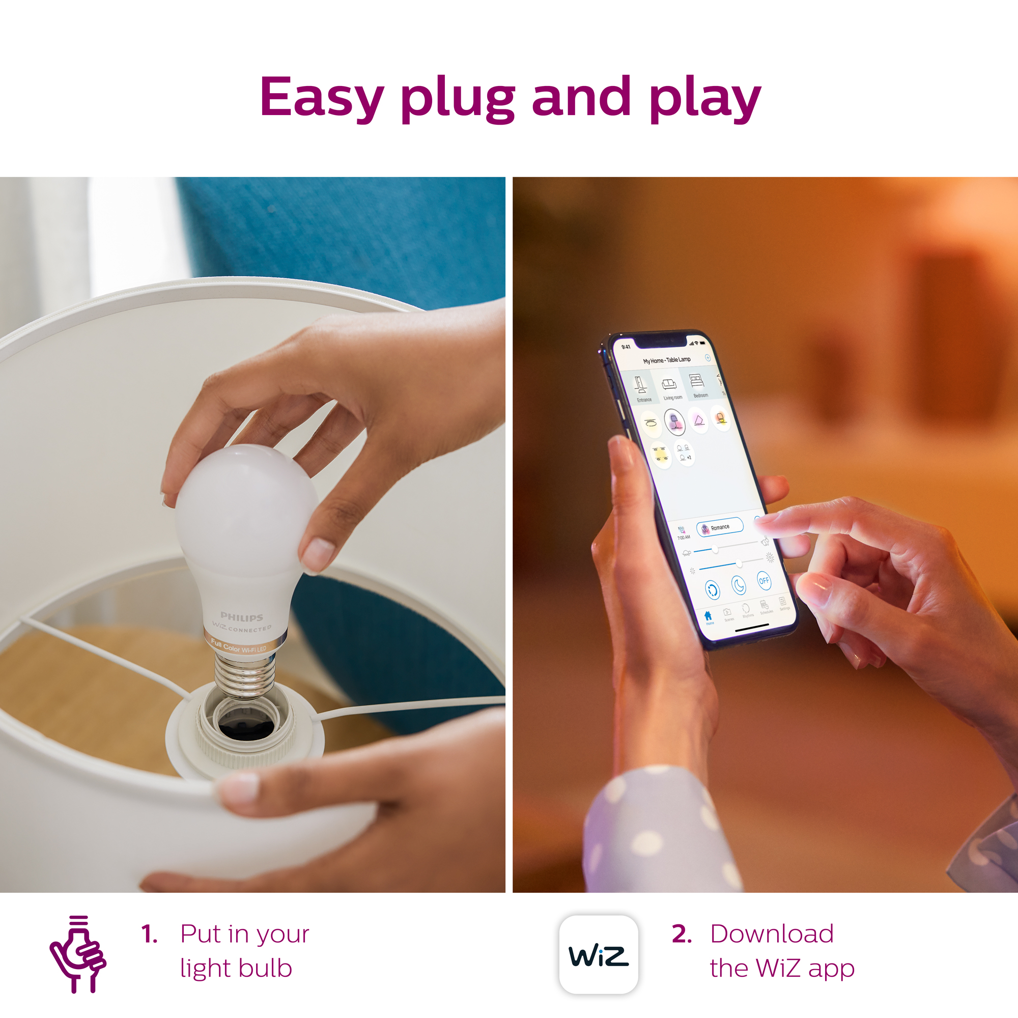 Philips Smart Wi-Fi LED 60W A19 Light Bulb, Tunable White (2-Pack) photo 8