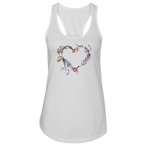 Feather Hearts Racerback Tank Women -Image by Shutterstock, Female x-Small