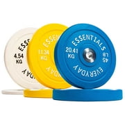 BalanceFrom Olympic Bumper Plate Weight Plate with Steel Hub, Color Coded, 160 lbs Set - set:160lbs