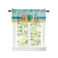 thumbnail image 2 of Kitchen Cafe Valance Curtain for Small Windows,Summer Flip Flops on Sandbeach Rod Pocket Short Valances Starfish Conch on Seaside Window Treatment Panel for Living Room/Bedroom/Bathroom,42x18in, 2 of 9