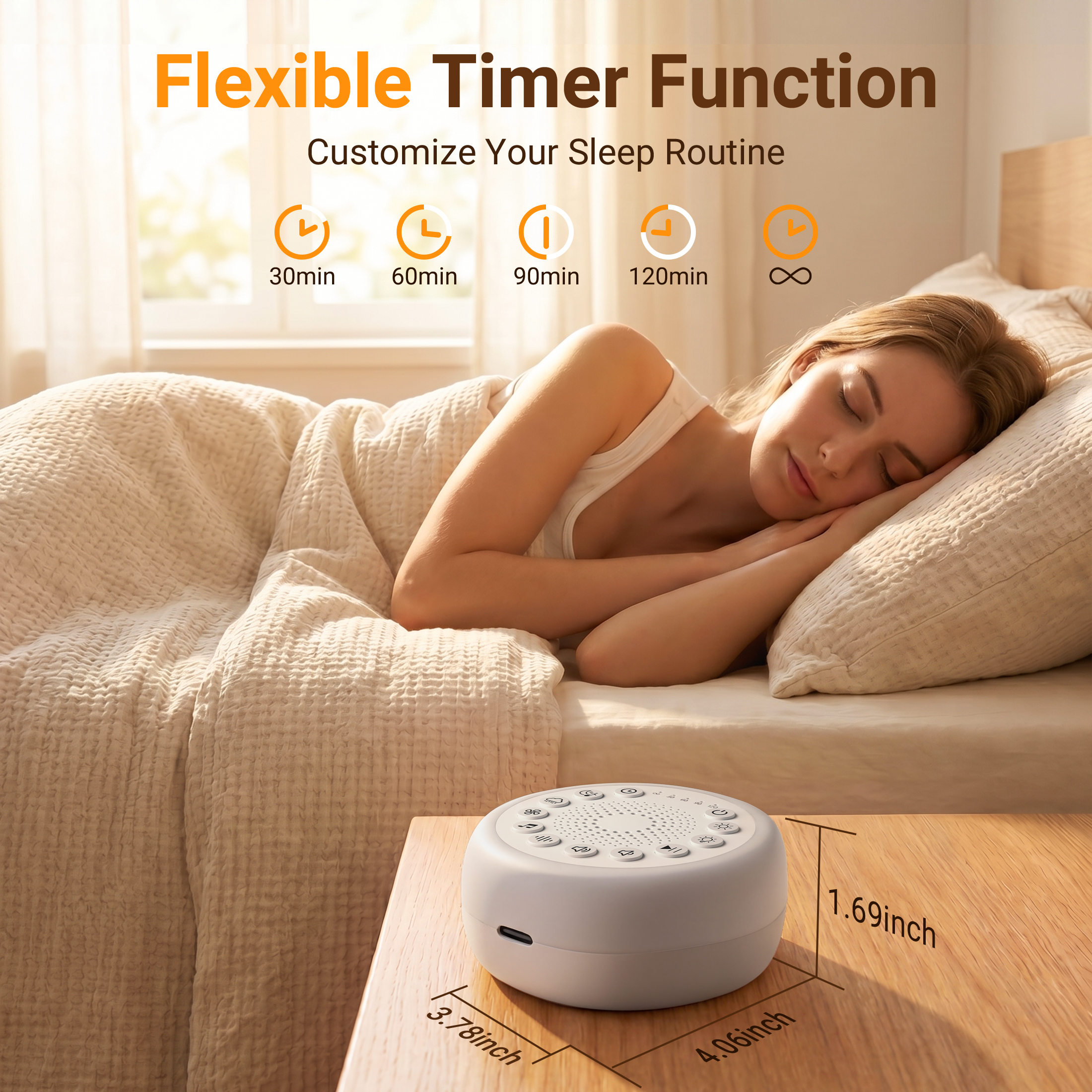 Radsen White Noise Machine with Night Light & 27 Sounds photo 5