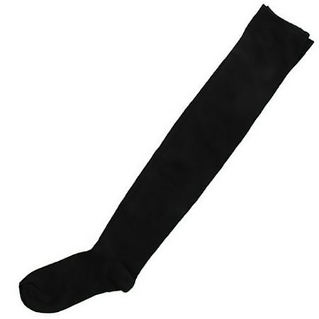 

harmtty 1 Pair Thigh High Socks Japanese Style Cotton Women Long Boot Stocking for Daily Wear Black
