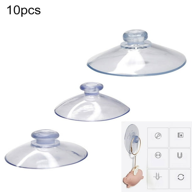 Allume 20Pcs Mini Suction Cups Clear Without Hooks Without Holes PVC Plastic Sucker Pads for Festival Decoration Wall Glass Home Car 25mm