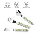 thumbnail image 3 of Uemuo Meadow Plants And Butterflies Print Children's Knife, Fork And Spoon Set - Kids’ Knife Fork Spoon - Stainless Steel Kids Silverware Set - Metal Kids Cutlery Set, 3 of 8