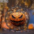 thumbnail image 2 of 10-Inch-Sided Metal Wind Chime Spooky Lantern with Mischievous Grin Bold Halloween Text, Battery-Powered OutdoorIndoor Decor for Halloween Parties, Trick-or-Treaters Haunted House Fans, Ha, 2 of 10