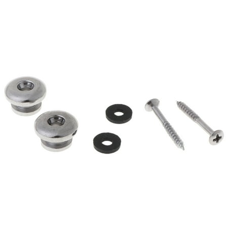 

2 Chrome Strap Button Locks Washer Screws Replacement Part For Mandolin Guitar