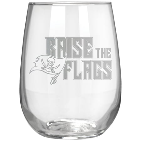 Tampa Bay Buccaneers Etched 17oz. Rally Cry Stemless Wine Glass