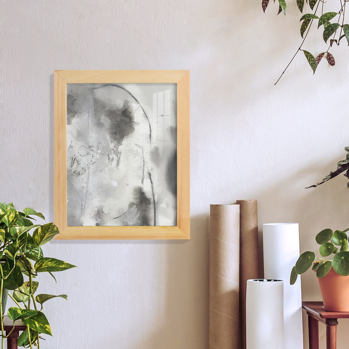 Mystical Objects IV - Framed Print w/glass - Natural Wood