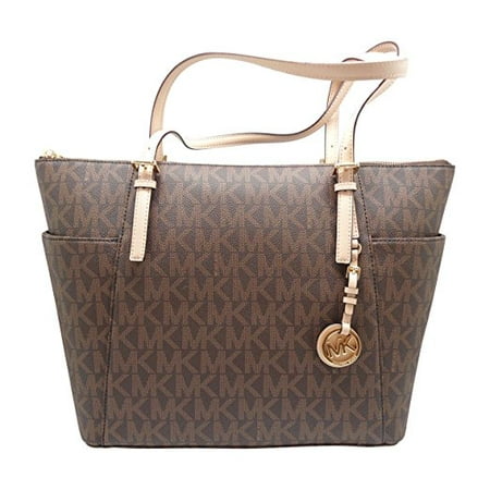 Michael Kors Women S Jet Set Item East West Tz Tote Michael Kors Women S Jet Set Item East West Tz Tote Mk Signature Pvc Brown