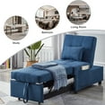 thumbnail image 6 of Aukfa 3-in-1 Futon Sofa Bed Chair,Adjustable Reading Lounge Chair with Pillows, Blue, 6 of 9